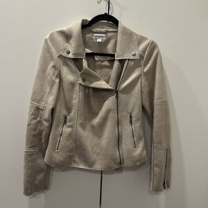 Evereve Taupe Suede Moto Jacket